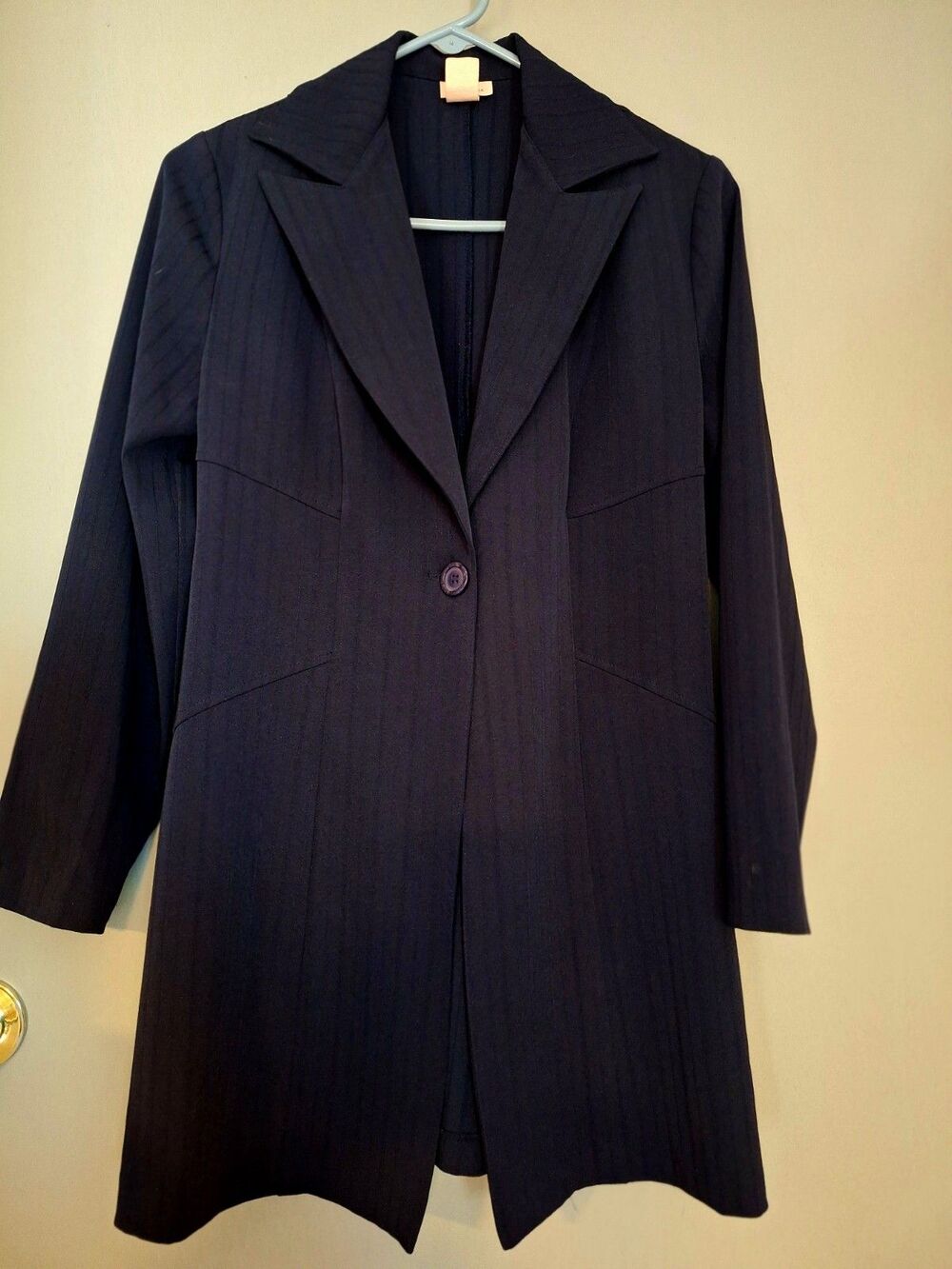Fe Brand Women's Blazer Dark Blue Size Medium Made In The USA Dry Clean Only